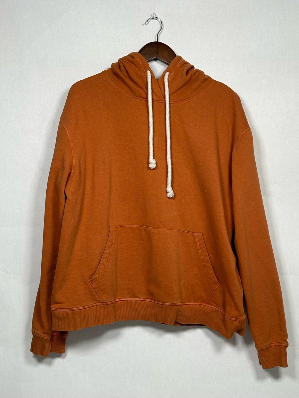 Pact Women's Hooded Pullover Sweater in Rust Size XL